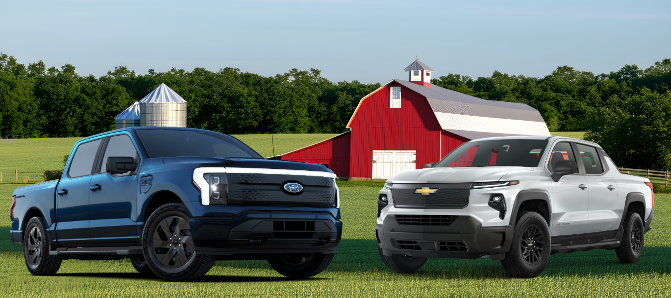 Ford F-150 Lightning parked in front of Freeport Ford dealership in Freeport, Illinois